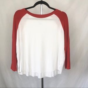✨Red and white baseball tee